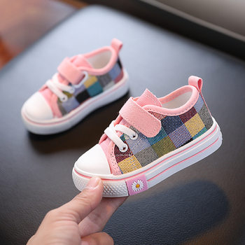 Low-cut children's canvas shoes 2022 Spring and Autumn new children's British non-slip skate shoes for boys and girls casual shoes color matching