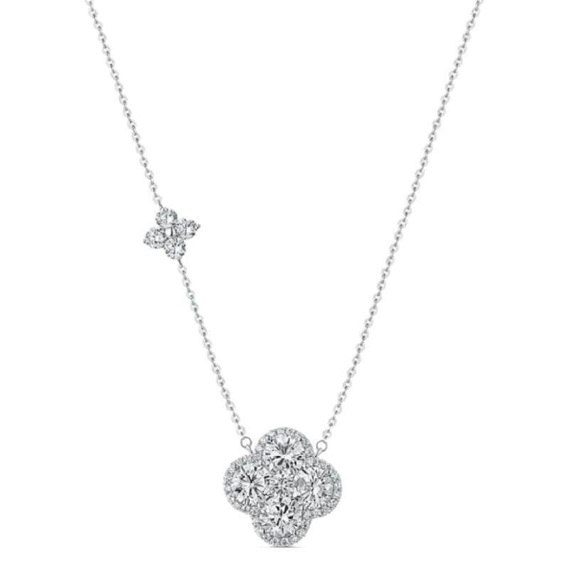 Shining Four-Leaf Clover Necklace for Women, Accessible Luxury Niche, High-End, Sparkling Clavicle Chain, Birthday Gift, Accessories, Necklace