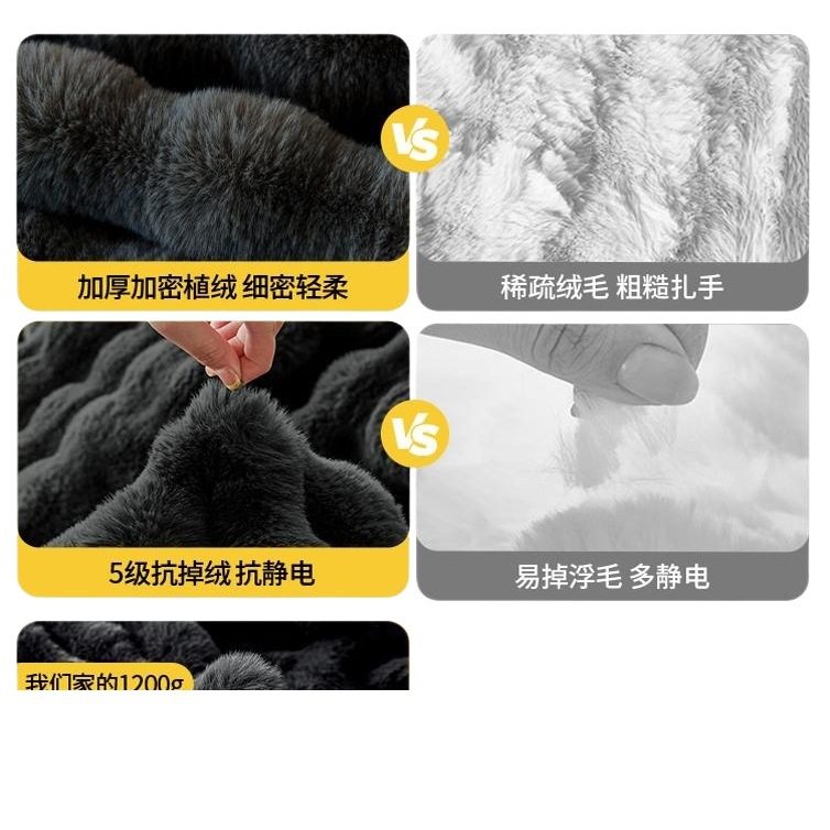 2025 Autumn and Winter New Rabbit Velvet Sofa Cover Cloth Thickened Stuffed Blanket Full Cover Cover Sofa Cushion