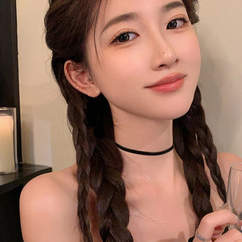 Simple Korean Velvet Pure desire style black collar female clavicle necklace hot girl all-match personality titanium steel non-fading neck strap