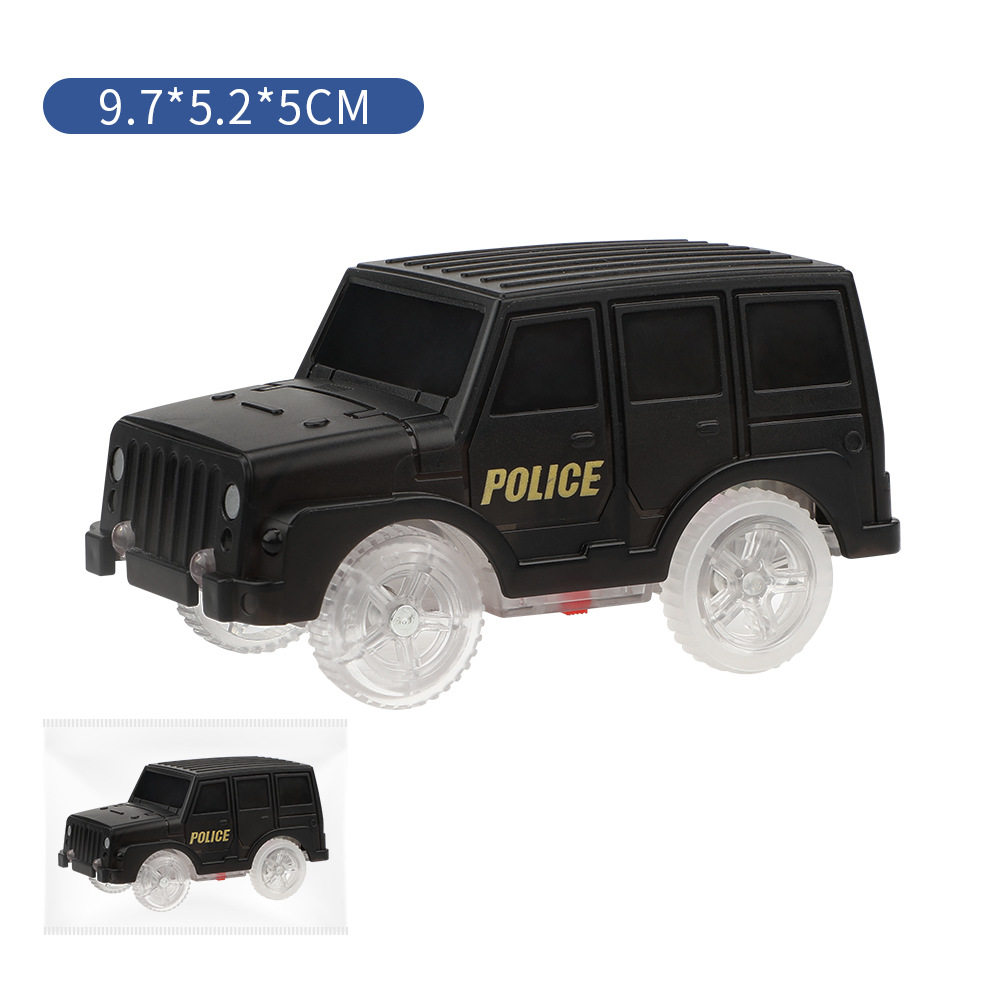 电动透明发光轨道5灯车仔玩具配件糖果悍马车子带夜灯光跨境供应