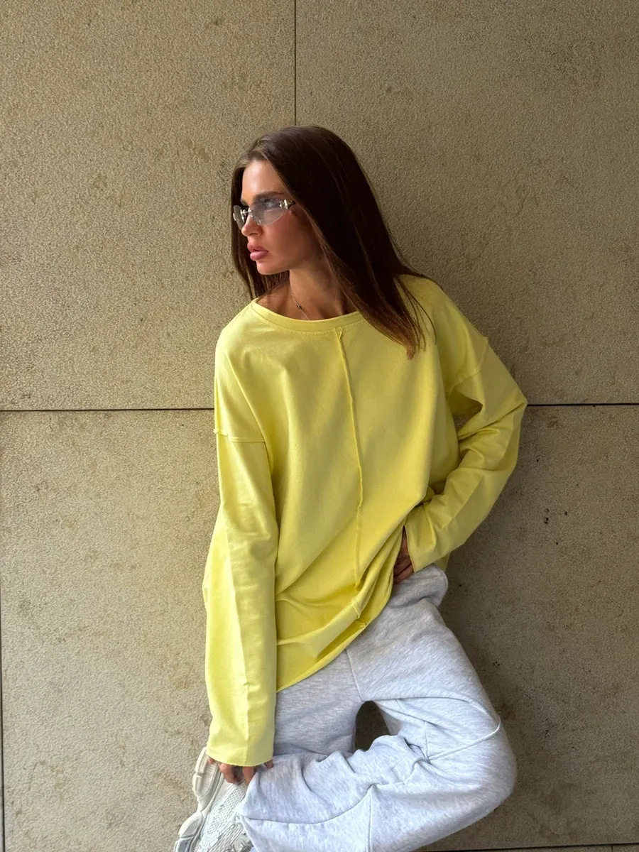 Womens Loose Fit Distressed Cotton Long Sleeve T Shirt Soft Knit Fabric Casual Style Spring Summer Wear Wholesale
