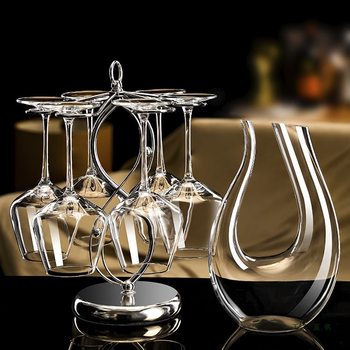 Crystal Burgundy Red Wine Glass Decanter Set Household Wine Glass Light Luxury Commercial Large Goblet