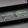 Ultra Light Pure Titanium Myopia Glasses LEX Business Ultra Light Silver Wire Frame Titanium Frame Retro Box Glasses Frame Men