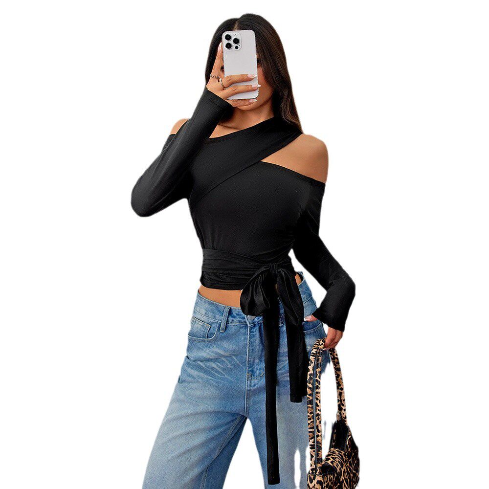Womens Street Style Long Sleeve T Shirt Irregular Design Trendy Look Spring Summer Fashion Wholesale Available