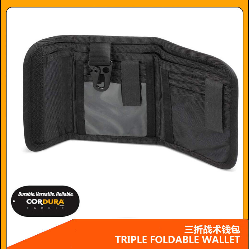 Tactical Wallet EDC Trifold Military Fan Wallet Multifunctional Multi-Card Nylon ID Card Case Tactical Storage Bag