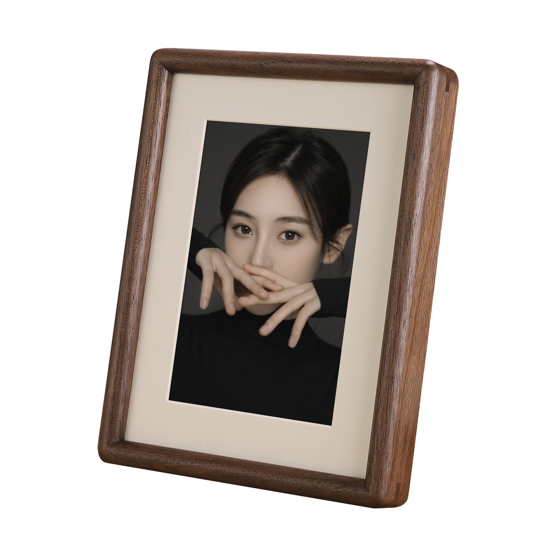 Black Walnut Solid Wood High-End Table Photo Frame Teak Mortise and Tenon Rounded Corner Photo Frame 6inch 12inch Wooden Picture Frame Wall Hanging