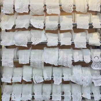 Lace cotton embroidery lace hollow embroidery skirt garment accessories wholesale milk silk carving hole barcode flower