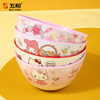 Wuhe Melamine Kidsren's Bowl, Two-Color Bowl, Food-Grade, Anti-Scalding, Drop-Resistant, Cartoon Kidsren's Baby Food Bowl, Rice Bowl, Soup Bowl