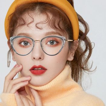 87007 Cross-Border Best-Selling Anti-Blue Light Glasses Frame Metal Cat-Eye Optical Glasses Ins Trendy Hot-Selling
