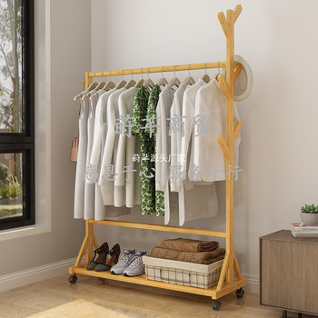 Coat Rack Floor-Standing Bedroom Clothes Rack Simple Household Indoor Clothes Drying Rack Clothes Folding Internet Celebrity Dormitory Storage Rack