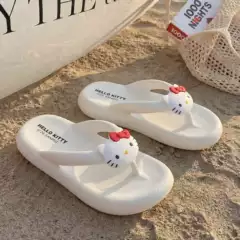 Kitty Cat Cartoon Flip Flops for Women 2026 Summer New Outdoor Breathable Anti-Slip EVA Beach Sandals