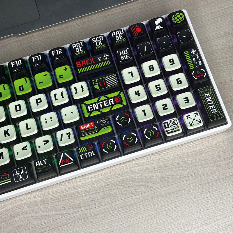 Cross-Border Hot Selling Doomsday Horizontal Keycap Single-Mode Cross-Axis Small Keyboard Hot-Swappable E-Sports Game Mechanical Keyboard