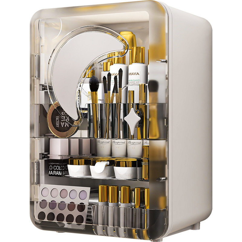 Free Shipping Household Transparent Dust-Proof Cosmetic Storage Box High-End Desktop Storage Cabinet Multi-Layer Drawer-Type Lipstick