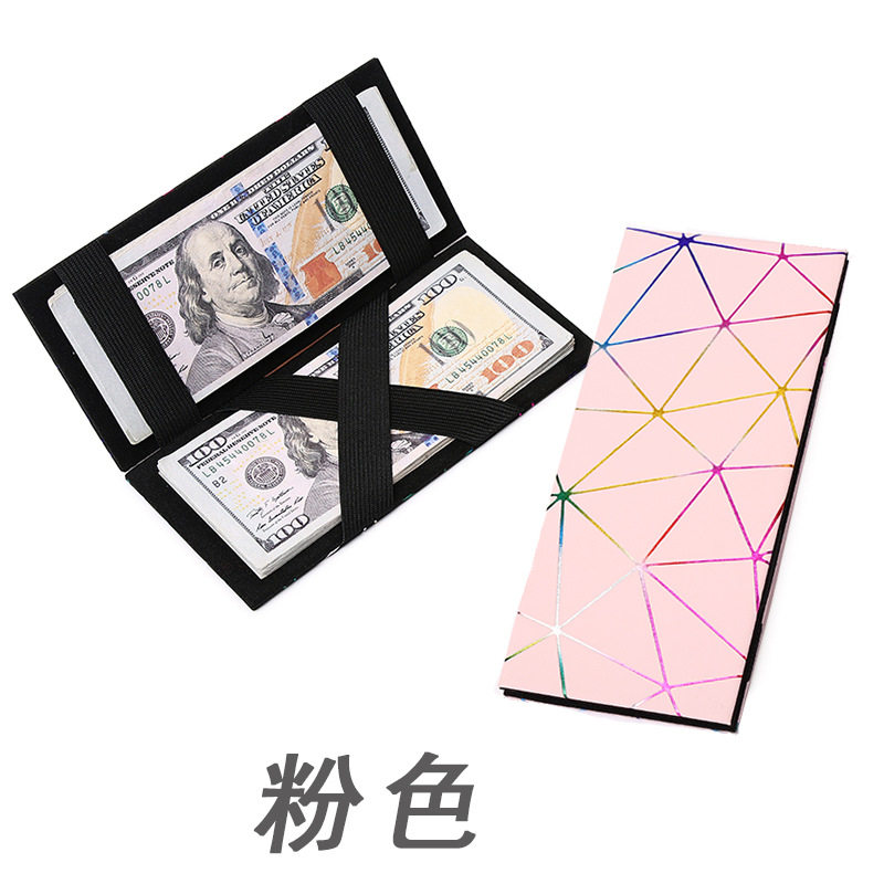 Cross-Border New Trendy Pu Diamond Laser Wallet Magic Wallet Large Capacity Clip Coin Purse Men's Wallet