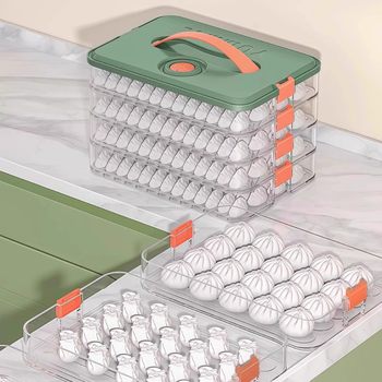 Dumpling Storage Box Freezer Box Refrigerator Frozen Dumpling Multi-Layer Storage Box Wonton Box Household Dumpling Quick-Frozen Preservation Box