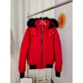 Red black fur collar