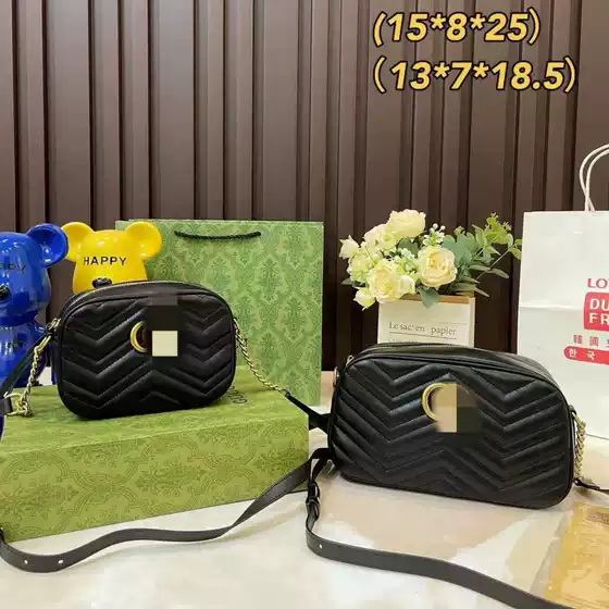 Genuine Leather Women's Bag, High-End Marmont Camera Bag, Crossbody Bag, Women's Shoulder Bag, Girl's Mobile Phone Bag