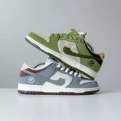 Pure Original Du Co-Branded Yuto2.0 Green Feather Retro Low-Top Casual Sports Skateboard Shoes for Men and Women Couples
