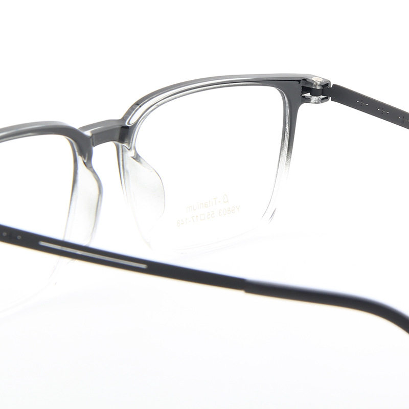 ins transparent glasses large frame plain glasses frame men and women ultra light TR90 Danyang glasses factory wholesale Y9803