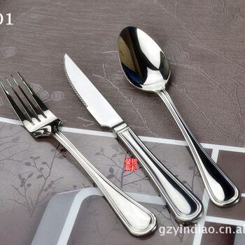 Windsor Stainless Steel Knife, Fork and Spoon Set Household Thickened Steak Knife, Fork and Spoon Creative Hotel Restaurant Western Tableware