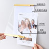 Acrylic Punch-Free Wooden Frame Label A4 Self-Adhesive Flip-Up Magnetic Display Frame Business License Photo Frame