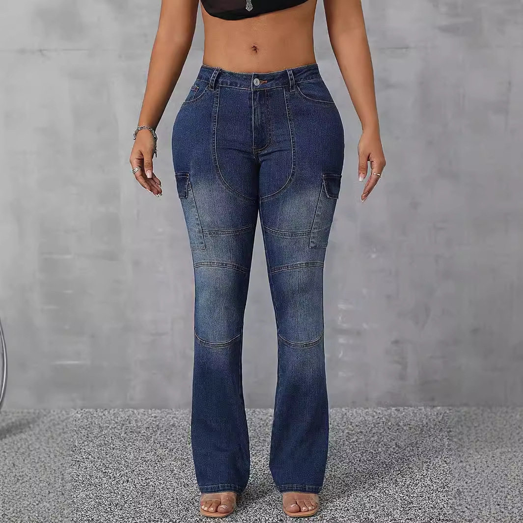 High Stretch Flared Denim Pants Casual Versatile Womens Fashion Perfect for Everyday Wear Wholesale Available