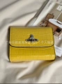 Yellow crocodile pattern 11-position card holder