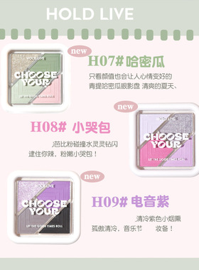 HOLD LIVE口袋拼图四色眼影盘哑光细闪日常彩妆夏日玩趣拼色眼影