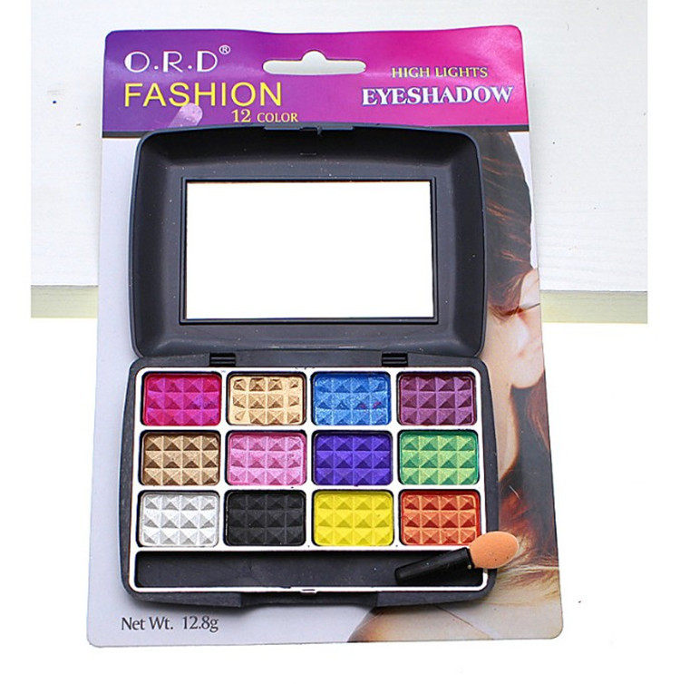 12 Color Band Mirror Eye Shadow Plate Student Sequins Glitter Earth Color Pearlescent Matte Beginner Glitter Eye Shadow