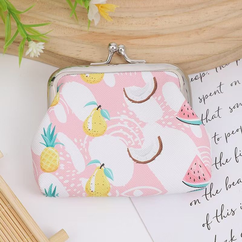 New Cute Ice Cream Print Coin Purse Women's Mini Portable Clutch Bag