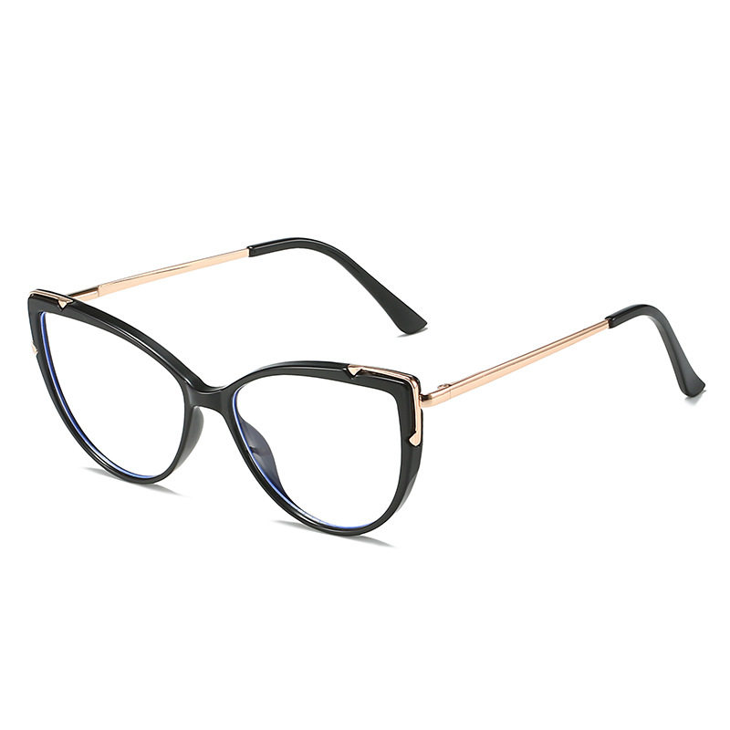 2022 fashion European and American anti-blue light flat glasses cat's eye European and American cross-border glasses TR frame glasses leg glasses frame
