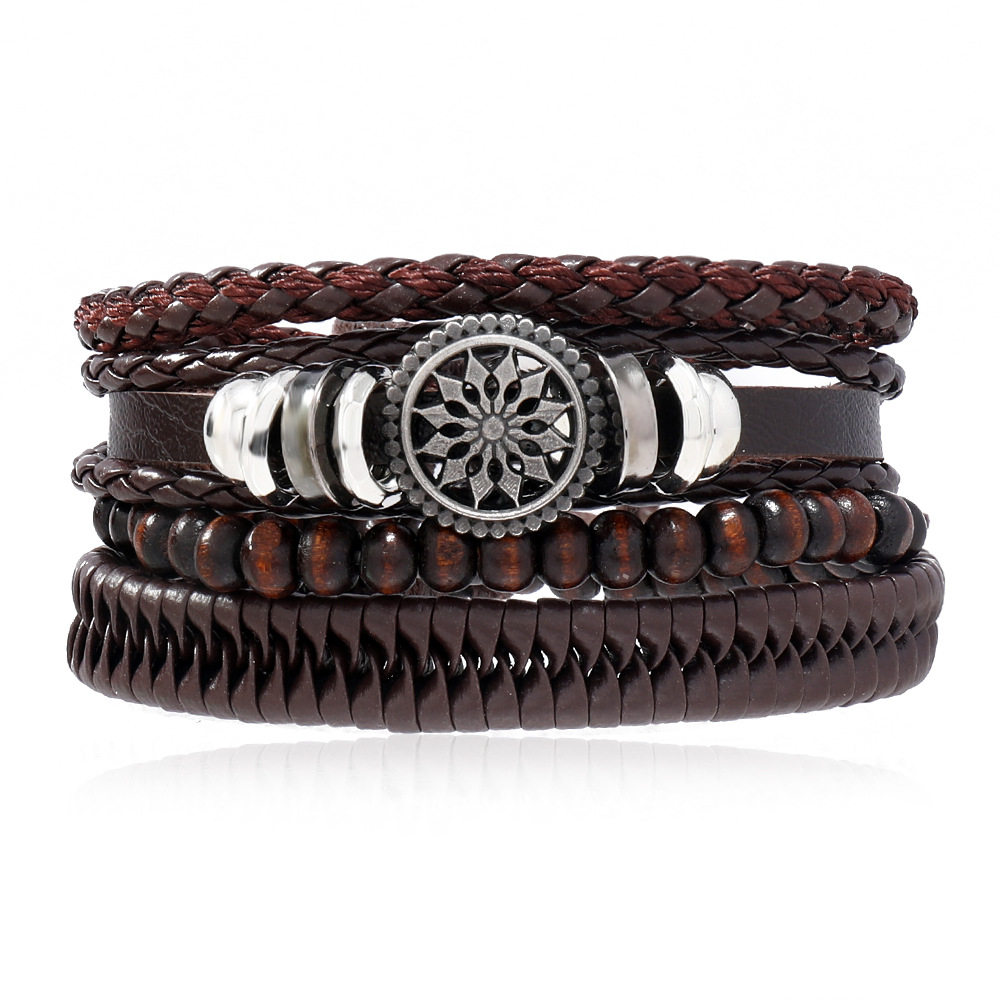 Europe and the United States cross-border jewelry simple ladies hand woven hand rope men's leather bracelet cheap wholesale bracelet bracelet
