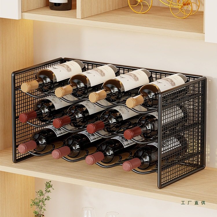 Home Light Luxury Creative Wine Rack High-End Tilted Wine Ornaments Display Shelf Wine Cabinet Wine Rack Holder Placement Rack
