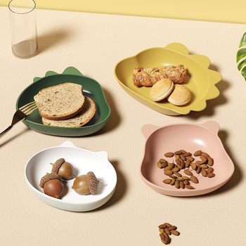 Plastic Bone-spitting Dish Thickened Household Drop-resistant Table Dregs Bone Dish Bone Dish Fruit Snack Dried Fruit Snack Small Dish Plate