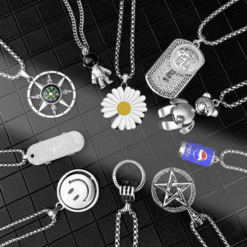 Summer New Hip-Hop Stainless Steel Necklace Long Sweater Chain All-Match Clothing Accessories Men's Sweater Fashion Items