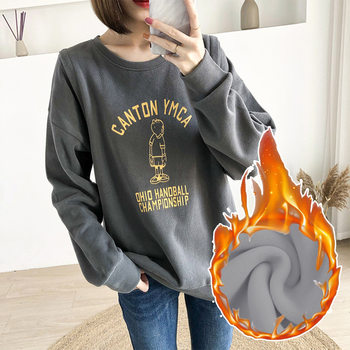 Breastfeeding Clothes Hot Mom's Spring and Autumn Jacket Sweatshirt Outer Wear Breastfeeding Clothes Pregnant Women's Thickened Women's Wear Autumn and Winter Fleece-Lined