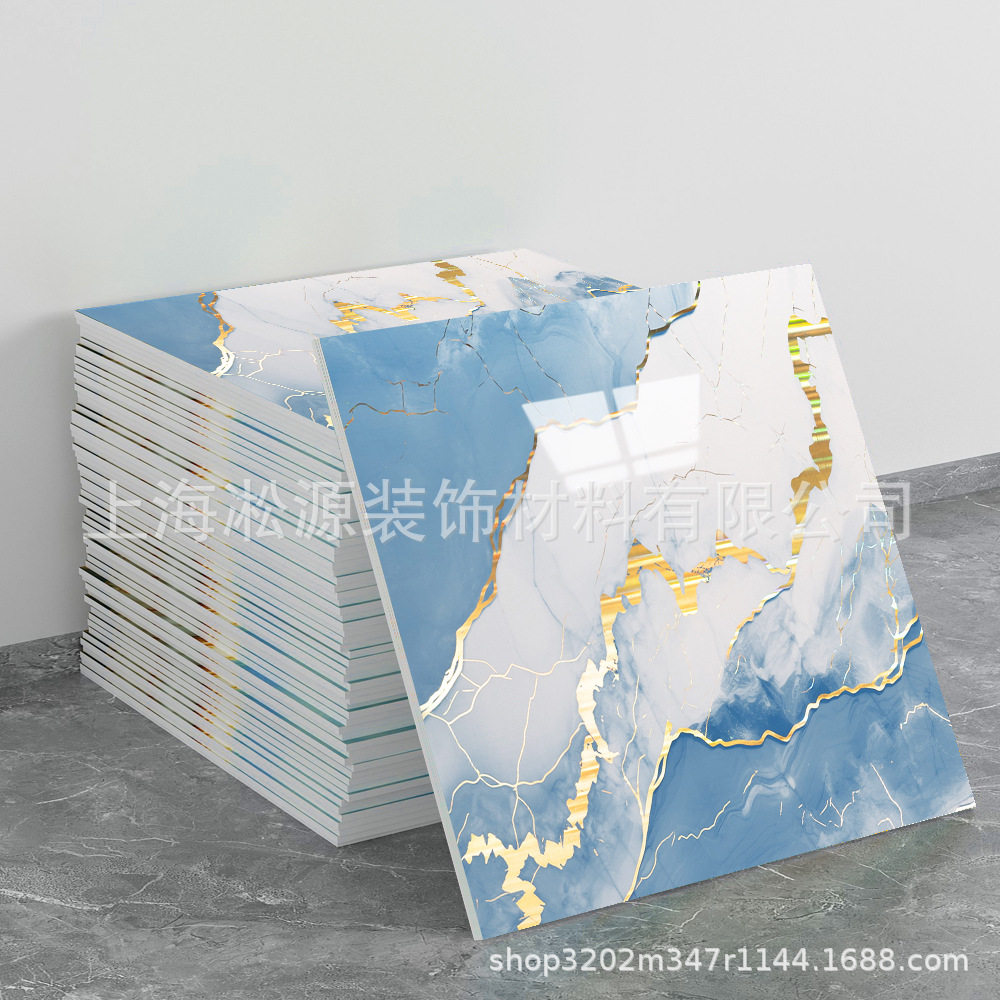 外贸跨境热销大理石仿瓷砖墙贴自粘防水防潮背景墙面装饰墙壁纸