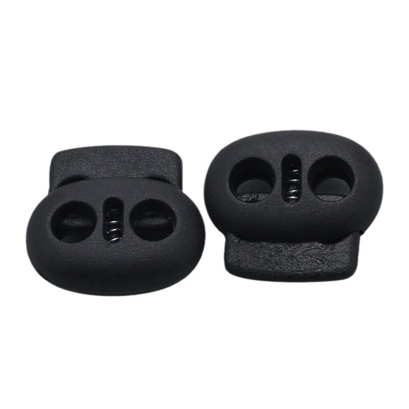 Colorful plastic spring buckle double-hole pig nose buckle nylon shoelace anti-slip buckle shoes backpack elastic rope adjustable buckle