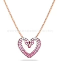 Gradient swan rose gold necklace with heart detail