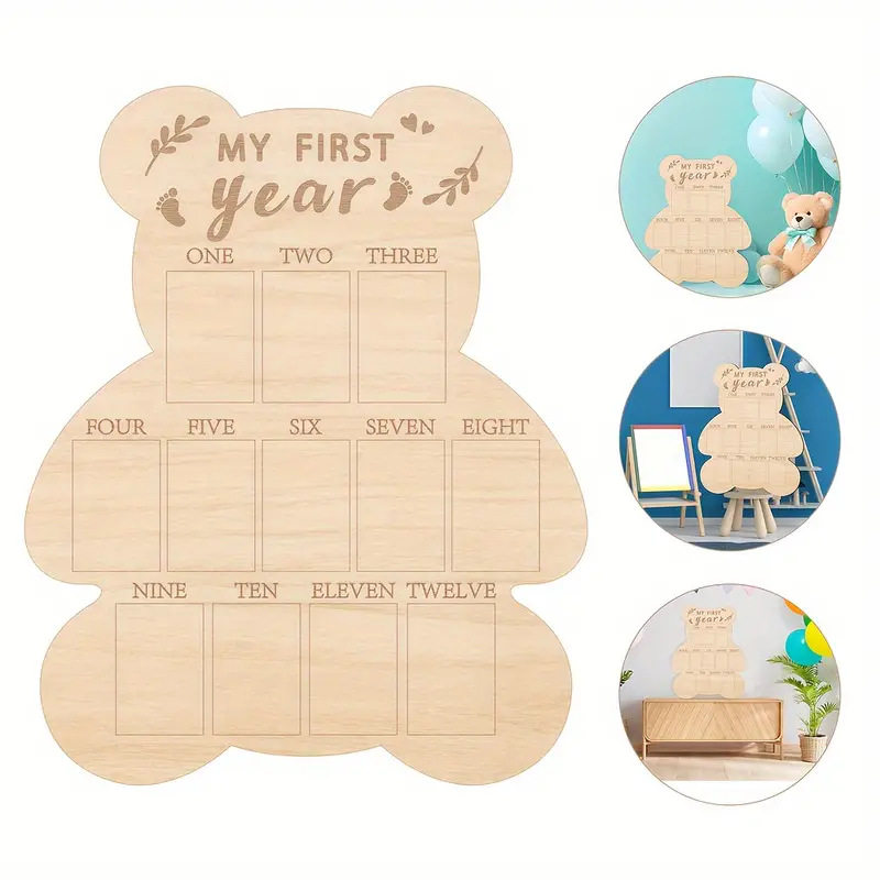 Cross-border Amazon temu for Wooden Baby Memorial Photo Frame Newborn Month Brand Newborn Mileage Photo Frame