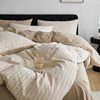 Class A_yarn-dyed washed cotton stripe simple Japanese cotton four-piece set of student dormitory bed cotton three four-piece set