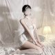 Domila sexy lingerie lace temptation retro cheongsam hot hollow back lace-up large size uniform