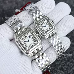 Foreign Trade Cross-Border Women's Watch Classic Retro Square Diamond Roman Cheetah Couple Watch Santos Steel Strap Popular Watch