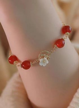 小众甜美风格海棠花闺蜜手链女ins设计百搭轻奢气质级感礼物