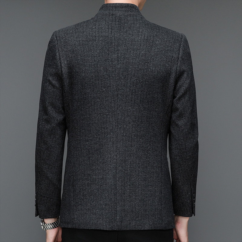 Áo vest nam cổ đứng dáng ôm co giãn phong cách công sở — Màu đen