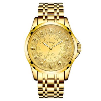 Genuine 12 Zodiac mechanical watch full gold surface automatic mechanical men's watch factory direct waterproof steel band watch