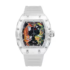 Zido Brand High-end Aggressive Automatic Quartz Hollow Luminous Waterproof Richard Men's Watch Dragon and Tiger