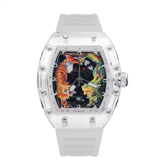 Zido Brand High-end Aggressive Automatic Quartz Hollow Luminous Waterproof Richard Men's Watch Dragon and Tiger