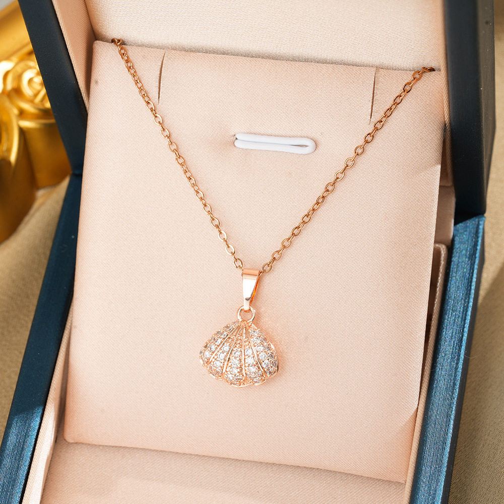 199 パール シェル ネックレス - ローズゴールド